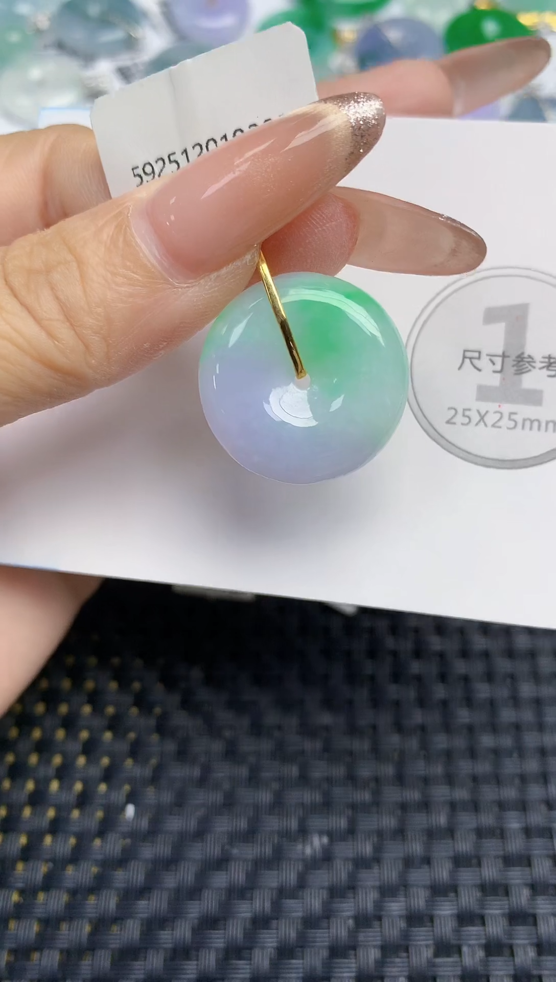 颈饰18K金镶嵌翡翠天然缅甸A货翡翠百元以上9元证书费自理