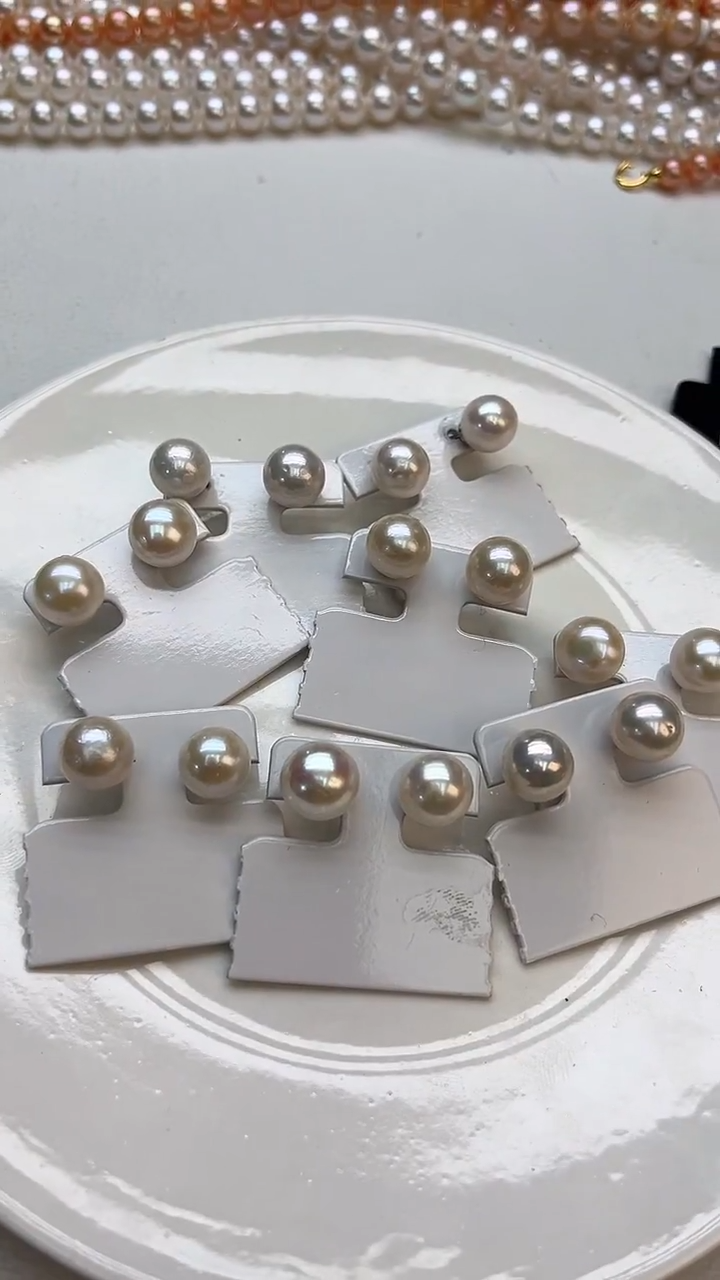 未镶嵌耳饰淡水珍珠白色系11mm素钉（微瑕）(多样性发一）