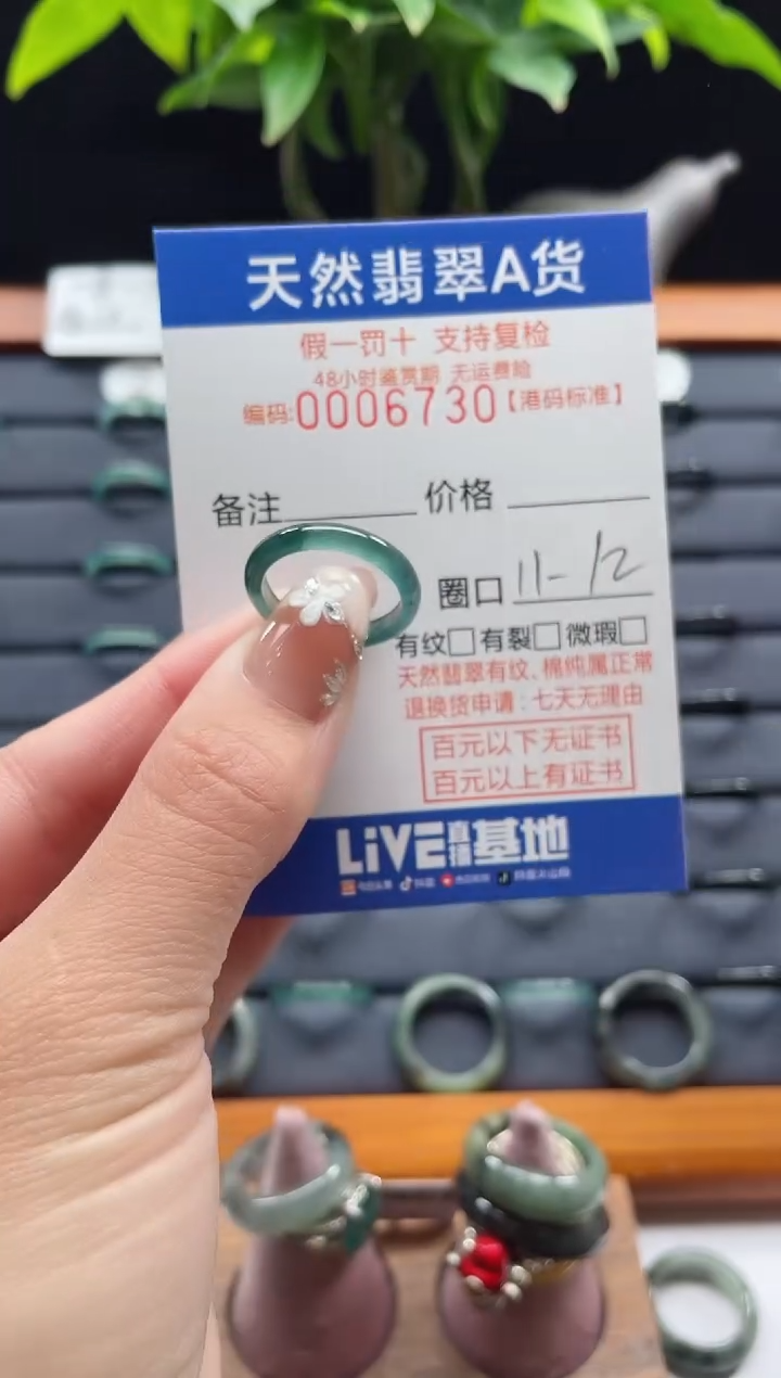 【闪购商品】翡翠戒指未镶嵌翡翠戒指6730