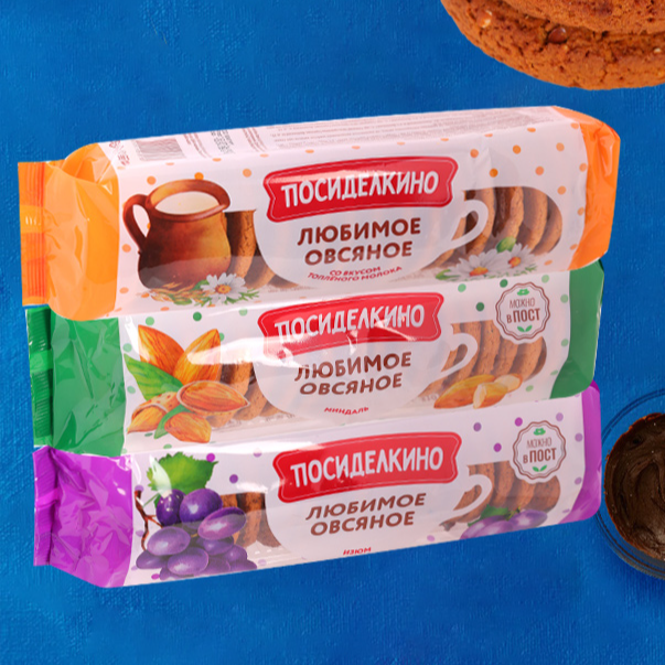 俄罗斯进口爱比可纽克燕麦饼干葡萄干杏干原味310克/袋