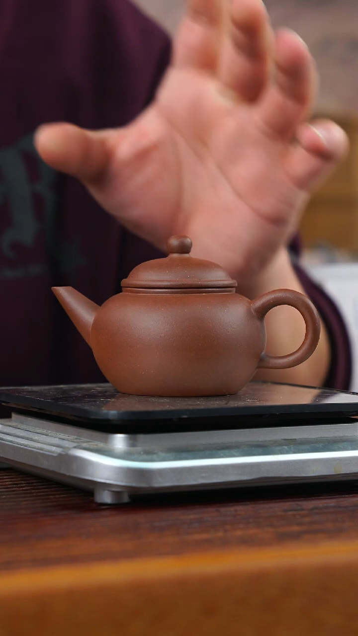 茶壶紫砂紫泥平底水平壶120CC