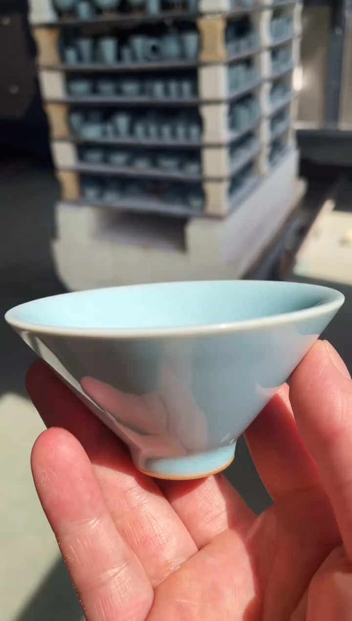 其他微微瑕天青釉桑麻款斗笠杯50毫升