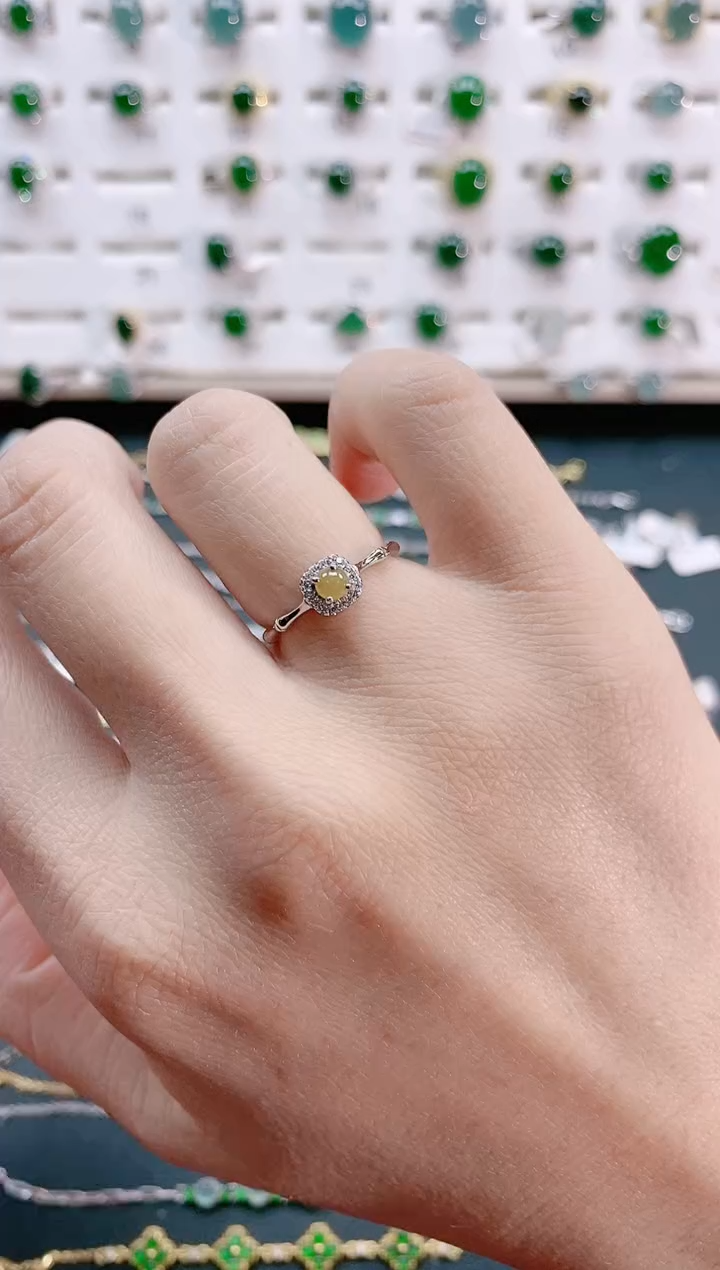 【闪购商品】翡翠戒指银S925镶嵌天然翡翠