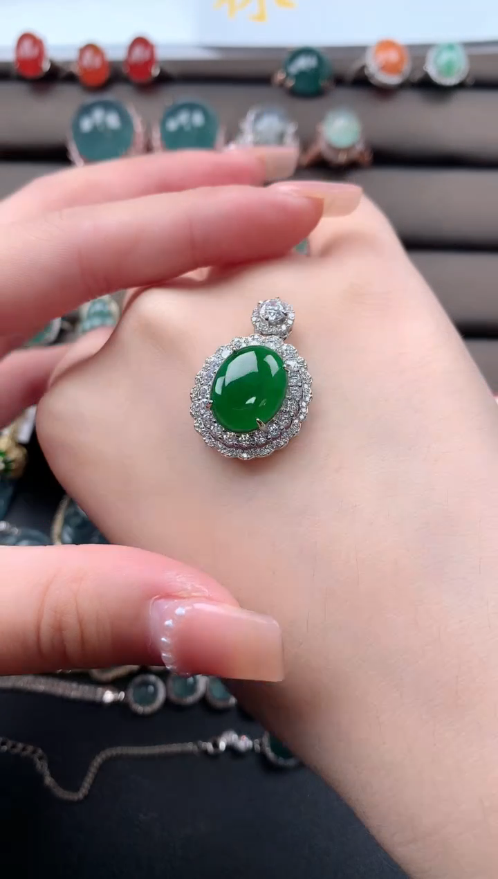 【闪购商品】翡翠戒指银S925镶嵌52141