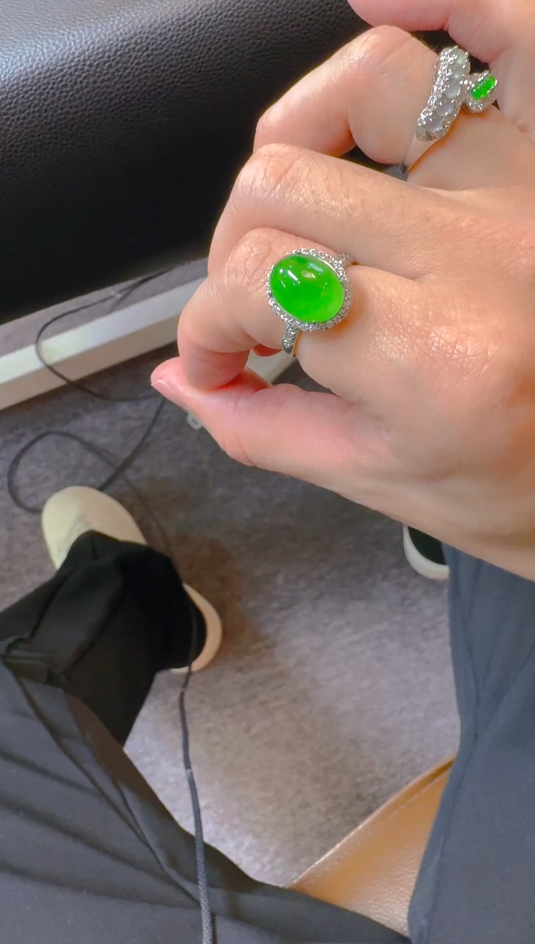 【闪购商品】翡翠戒指银S925镶嵌天然A货翡翠