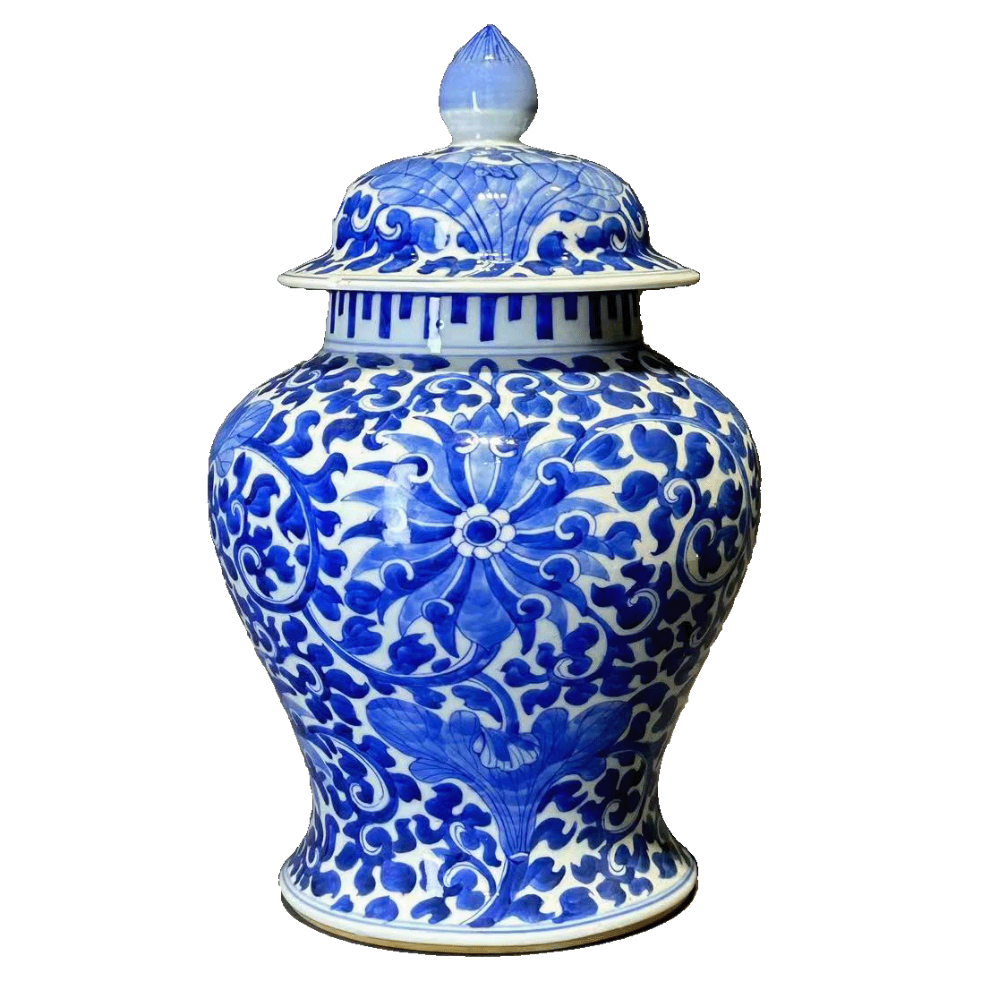 25200939x青花花卉纹将军罐