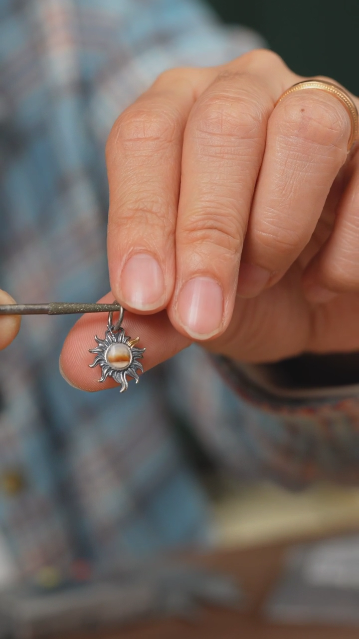 【闪购商品】玛瑙/玉髓侧挂未镶嵌太阳花侧挂