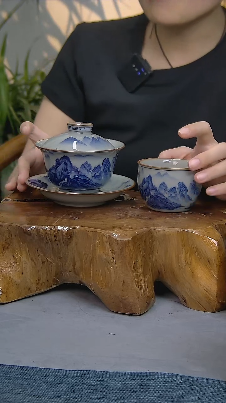 2件套陶瓷茶具老陶泥开片纹