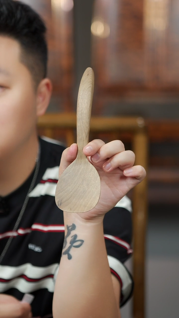 金丝楠817号阴沉料手工饭勺把玩