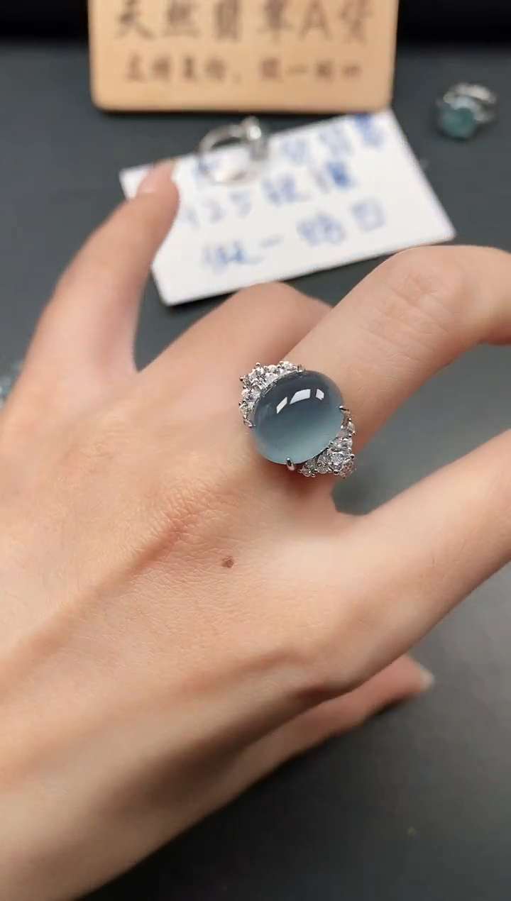 银S925镶嵌戒指翡翠11111