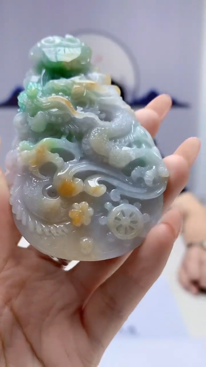 【闪购商品】定制翡翠未镶嵌5152DD-毛货挂件87