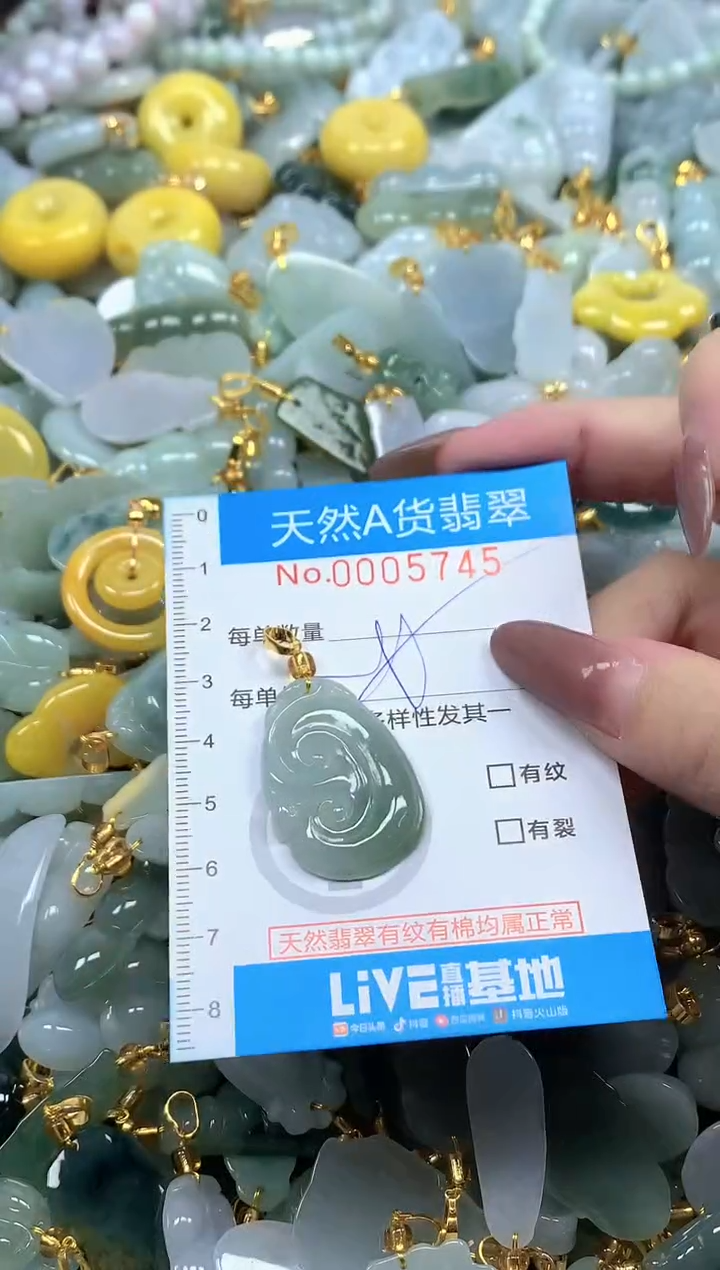 颈饰未镶嵌翡翠净货挂件-5745