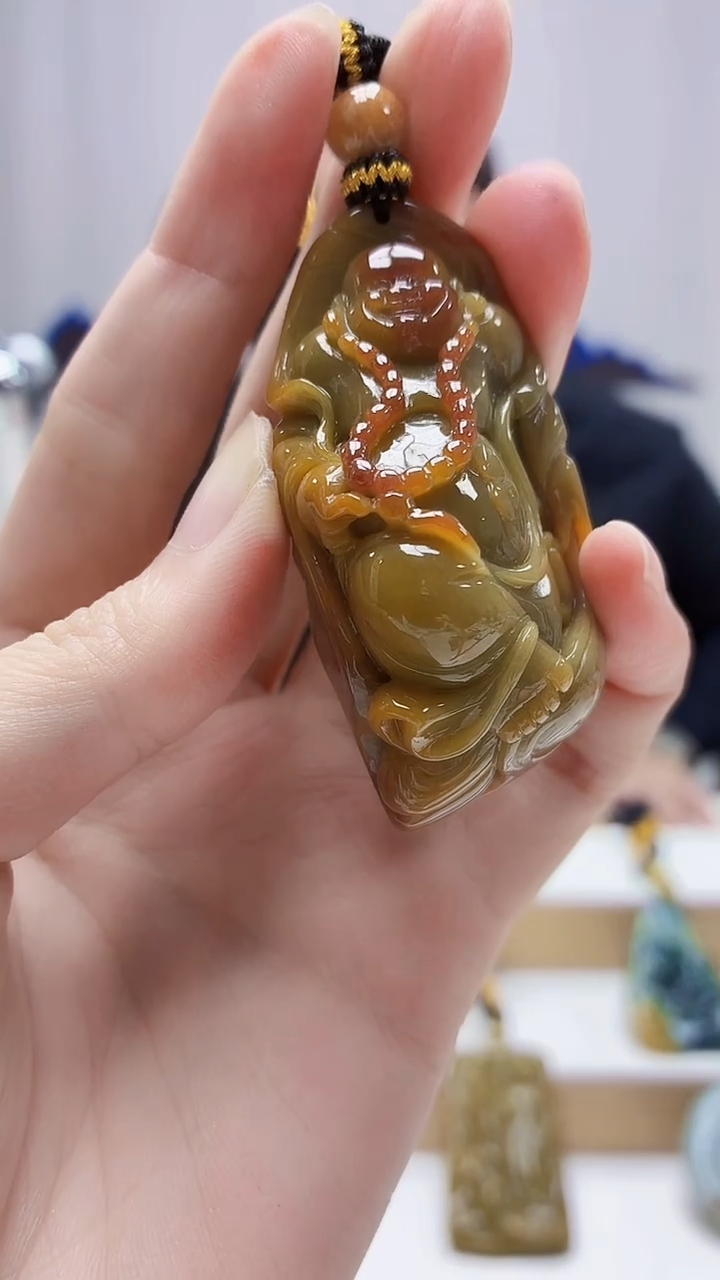 未镶嵌定制翡翠5060zm-毛货挂件佛公200