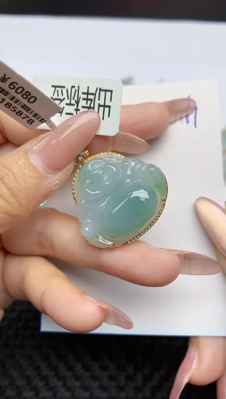 【闪购商品】翡翠颈饰18K金镶嵌天然A货翡翠 167