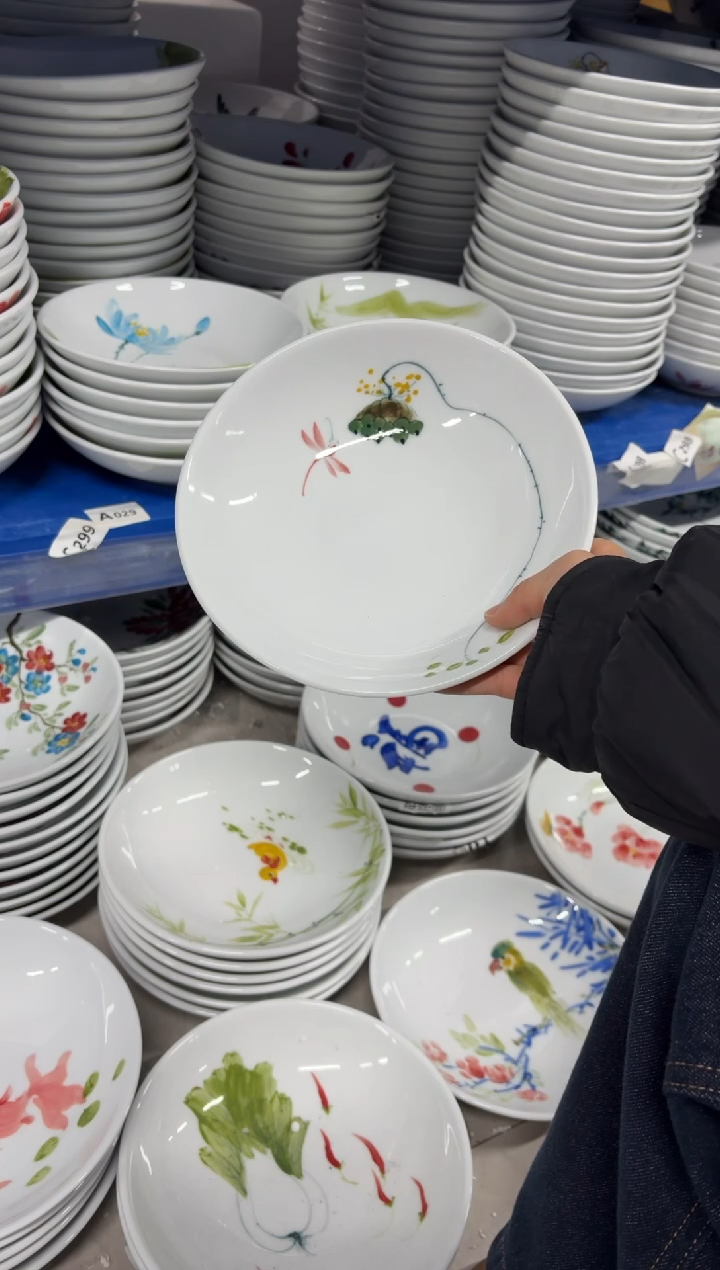 景德镇高温陶瓷食品级手绘釉中彩-圆深盘