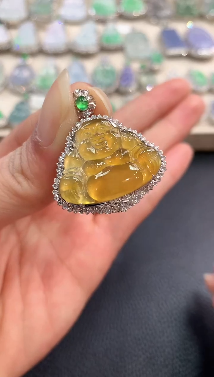 【闪购商品】翡翠吊坠(不含链)18K金镶嵌n88       