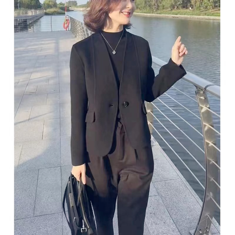 秋冬新款高级感时尚西装双面羊毛大衣短款外套