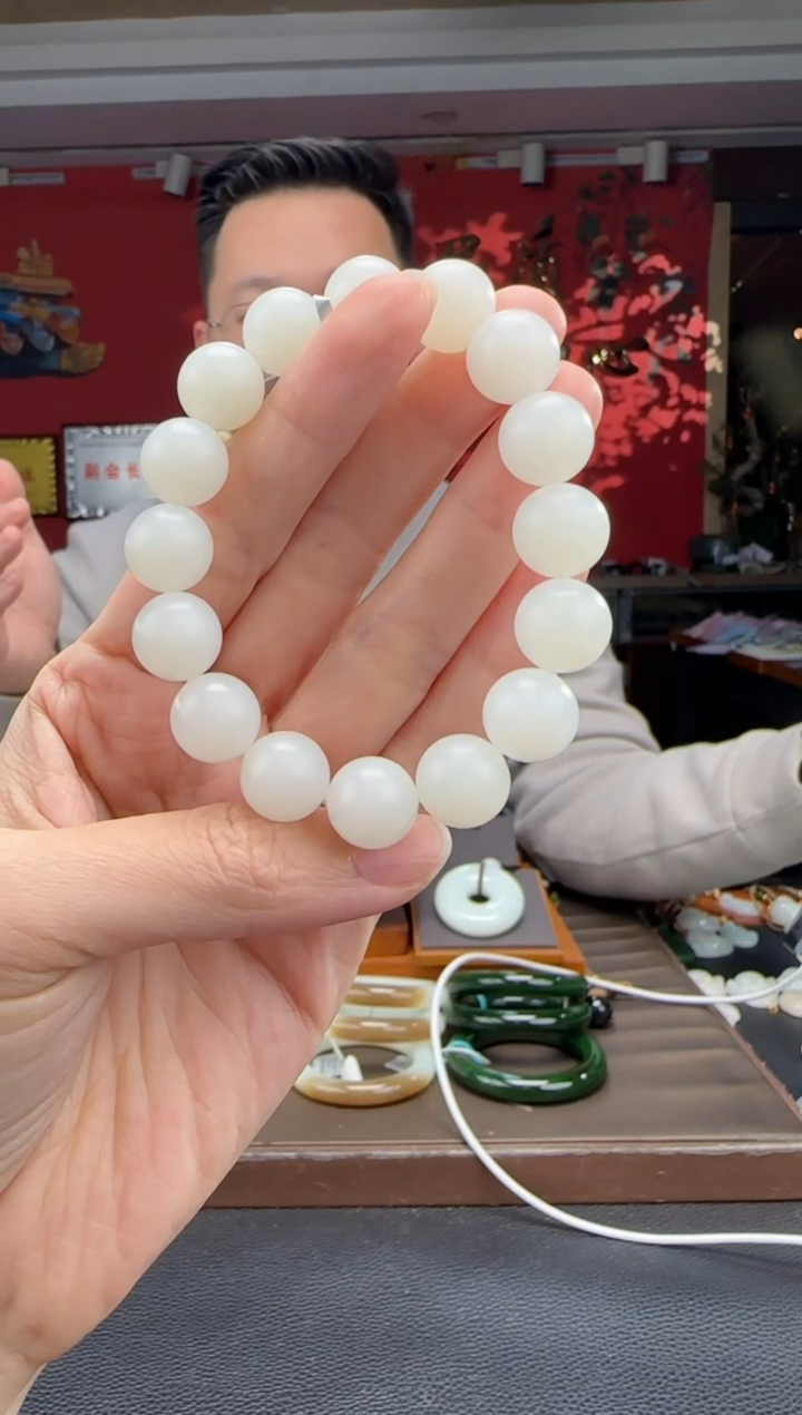 未镶嵌手串和田玉白玉手串