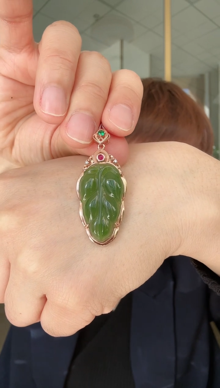 【闪购商品】和田玉吊坠银S925镶嵌吊坠