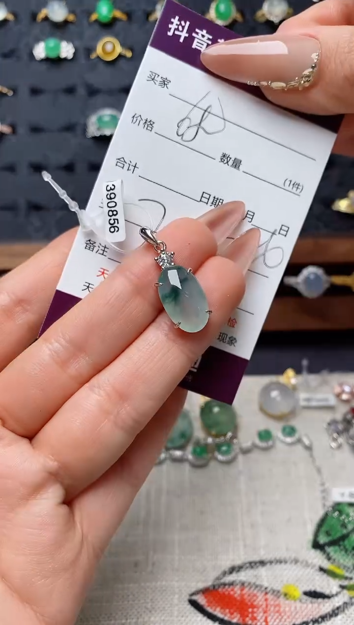 银S925镶嵌戒指翡翠.