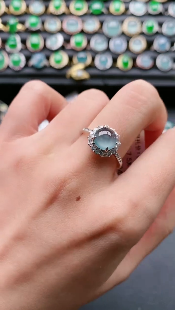 【闪购商品】翡翠戒指银S925镶嵌1111111