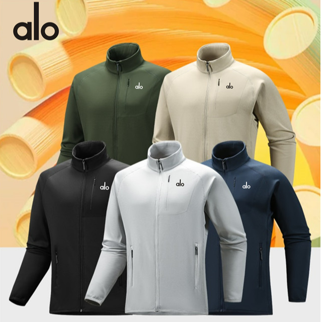 ALO运动户外薄绒立领开衫秋冬新款外套高弹保暖软壳跑步长袖卫衣