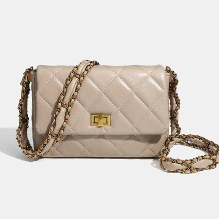 绗缝御姐包包斜挎包口盖包可充电竖款流浪包柔软可折叠小方包