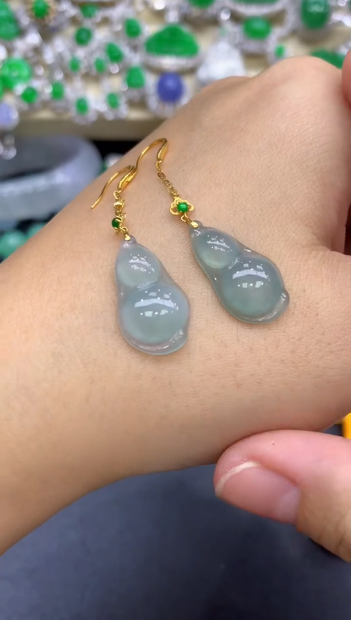 18K金镶嵌翡翠耳饰147-中国好珍宝