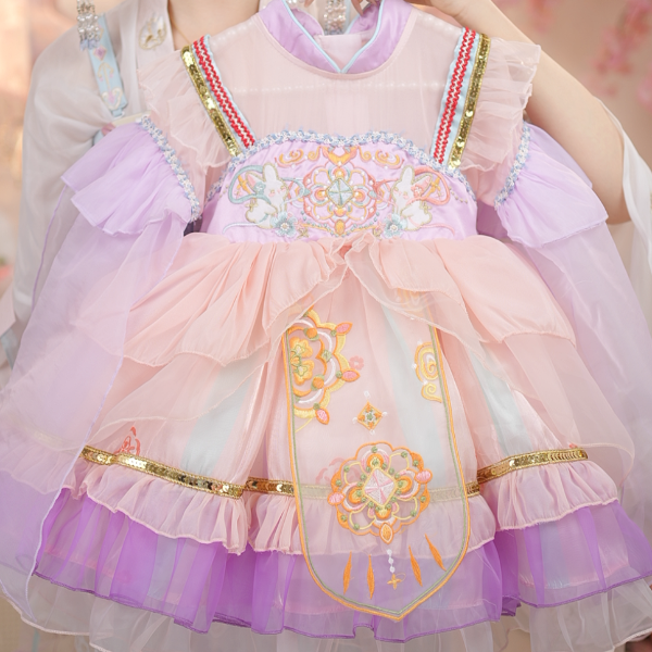 女童夏款套装2025新款洛丽塔公主国风汉服