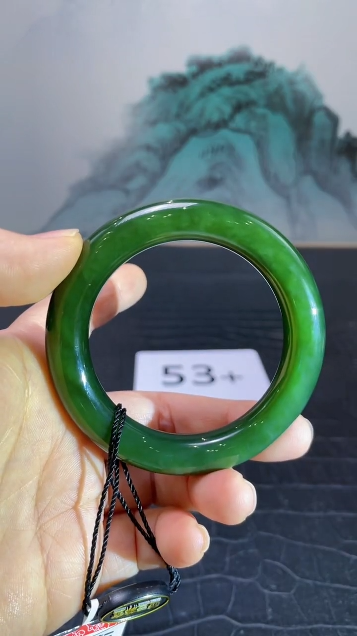 未镶嵌手镯和田玉（碧玉）鱼***游53+