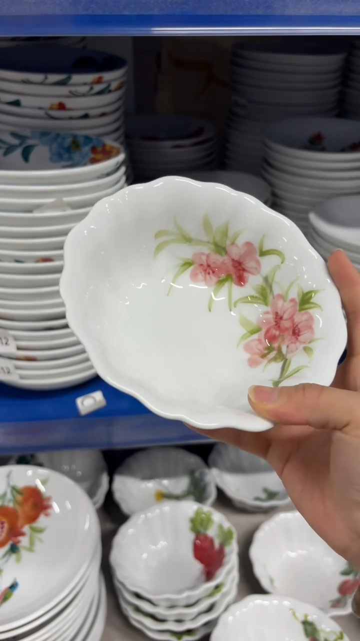 瓷片景德镇手绘釉中彩（食品级）花边碗