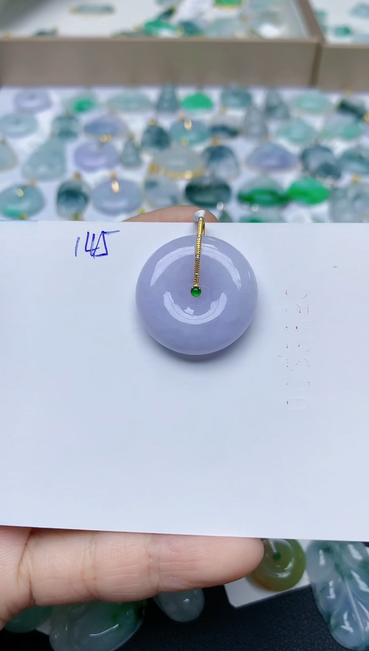 【闪购商品】翡翠颈饰18K金镶嵌天然翡翠A货