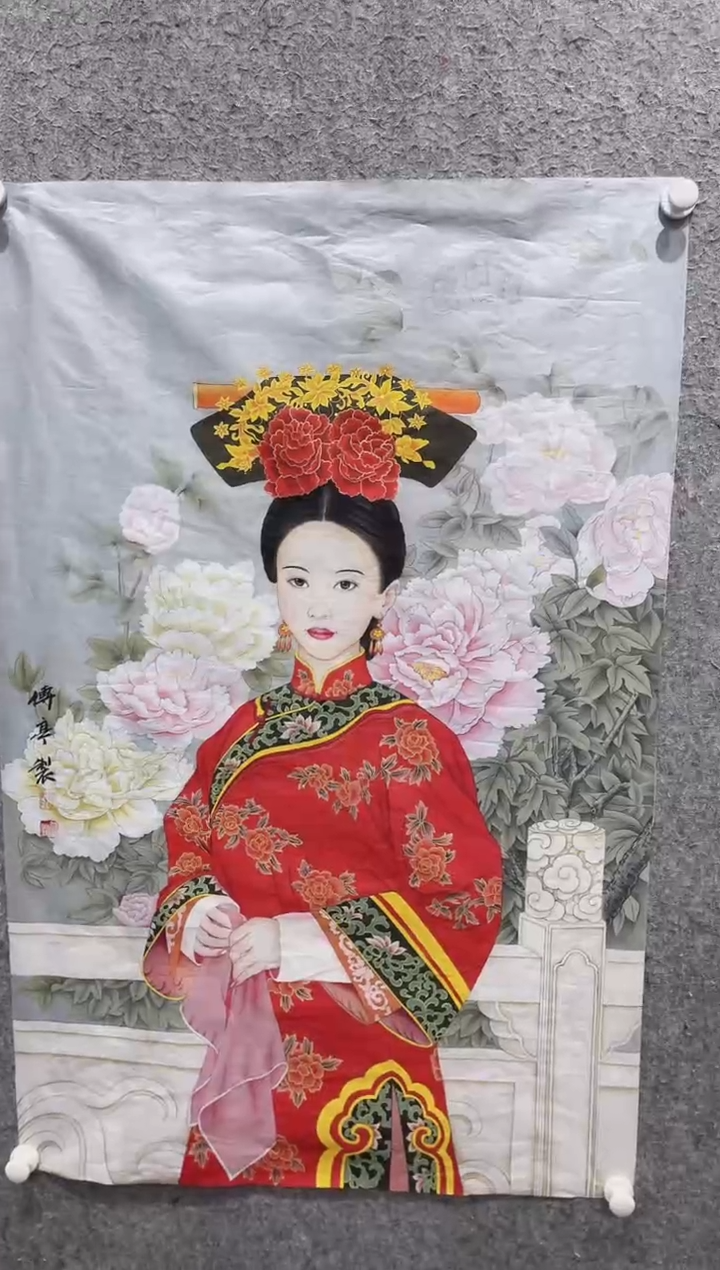 国画张传亭老师的红袍作品