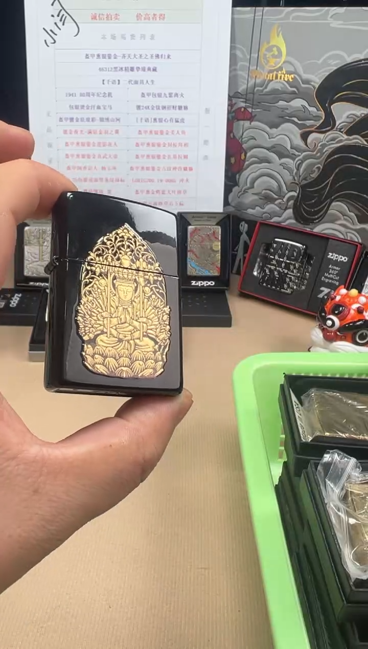 铜本金莳绘千手观音