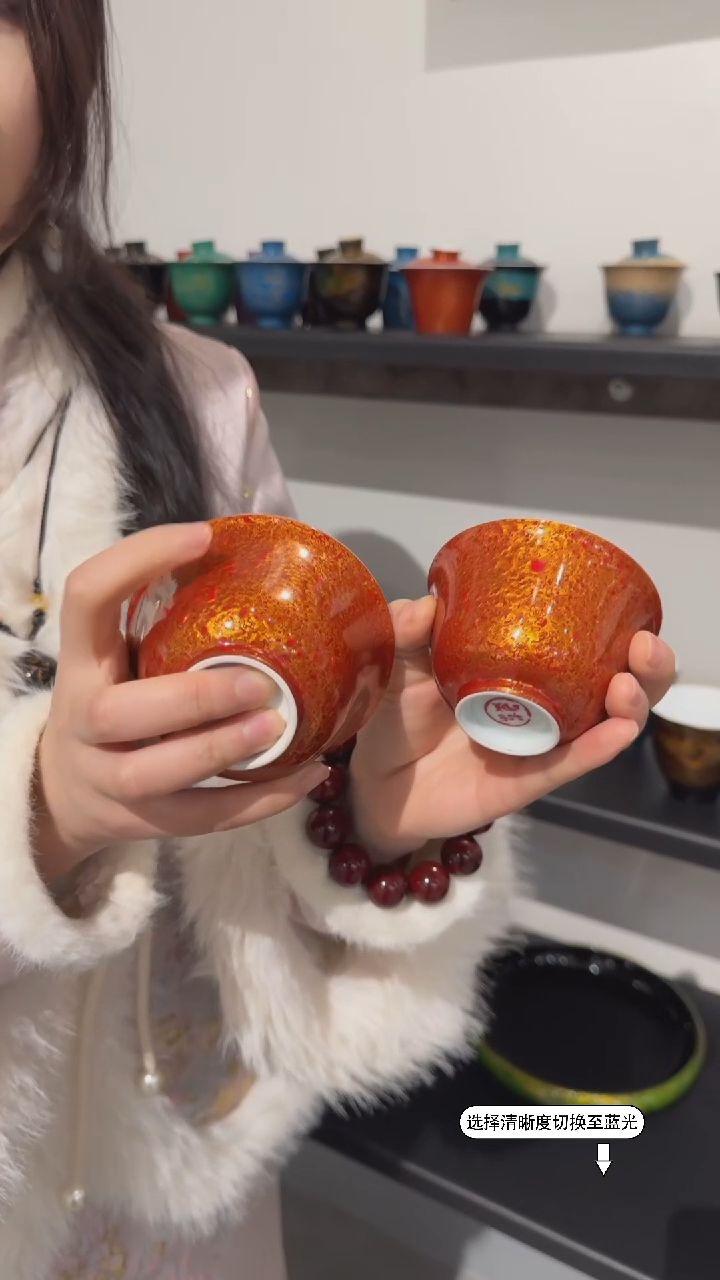 【闪购商品】非遗漆器大漆瓷胎故宫联名系列红金二才盖碗