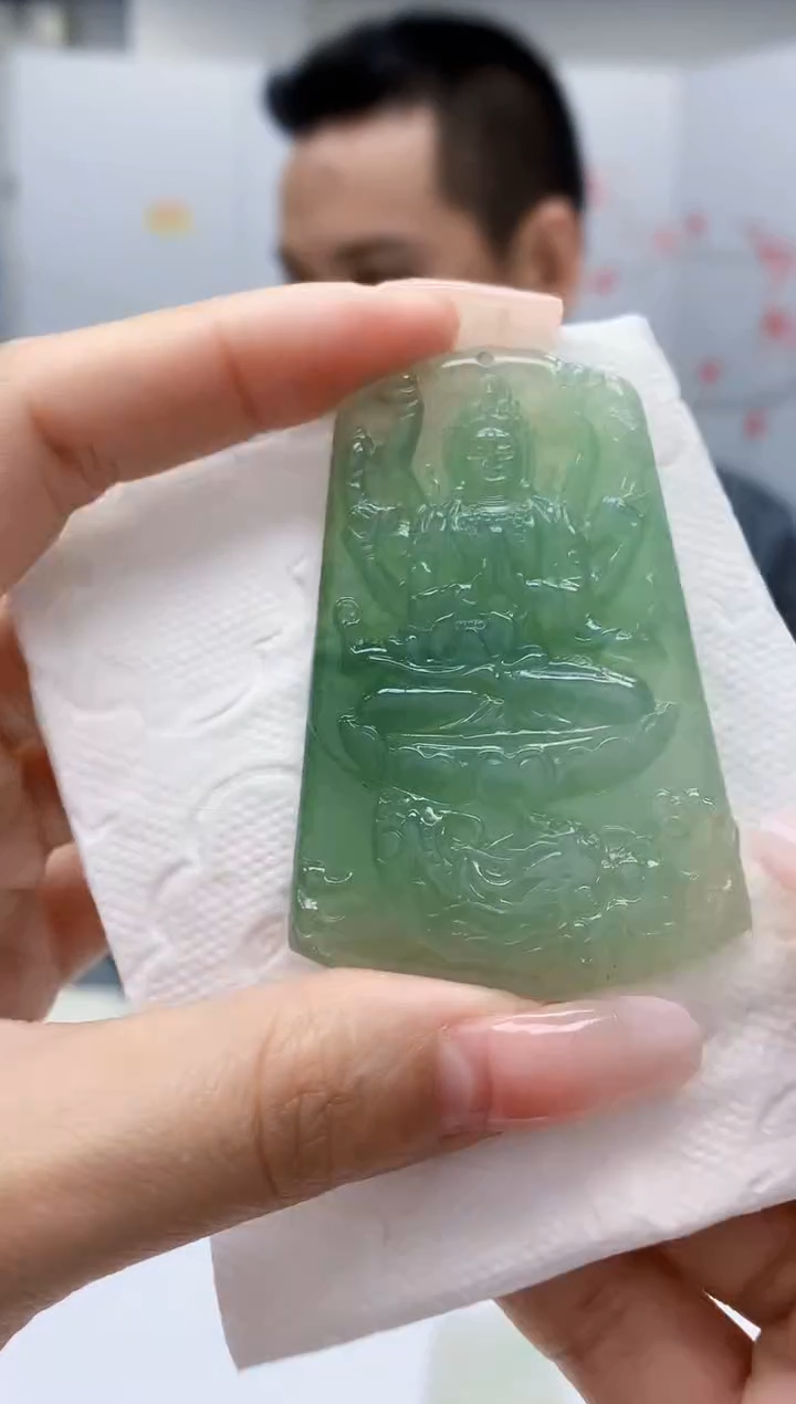【闪购商品】定制翡翠未镶嵌3916lr-毛货挂件69