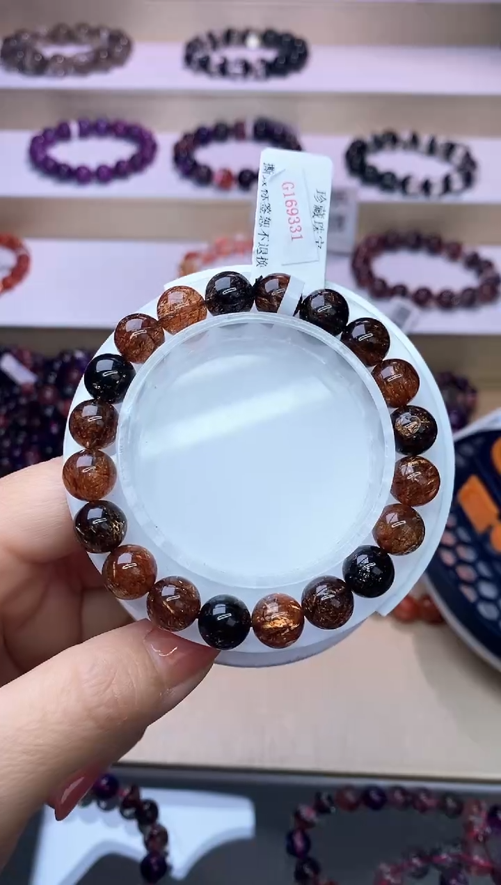 【闪购商品】发晶手链未镶嵌黑金超七9m+