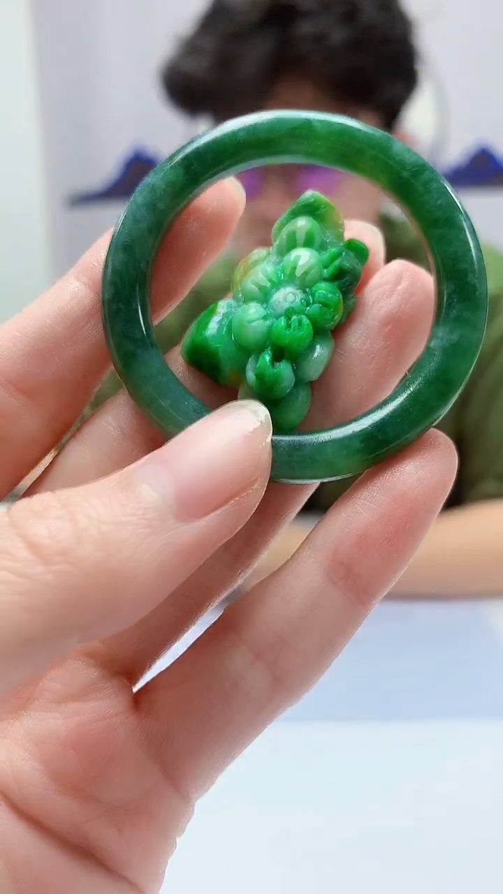 【闪购商品】定制翡翠未镶嵌4688zm-毛货挂件花牌122