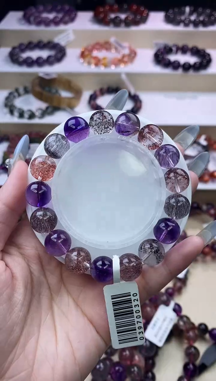 水晶手链未镶嵌黑加仑超七单圈11m+