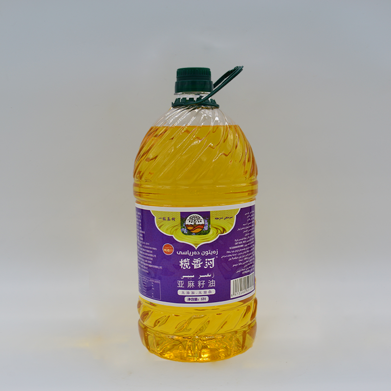 榄香河新疆一级压榨亚麻籽油5升包装抓饭很香炒菜美味