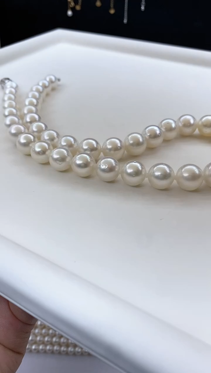 【闪购商品】海水珍珠颈饰银S925镶嵌10-12mm