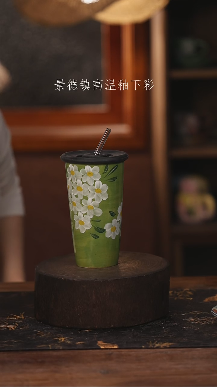 陶瓷景德镇高温釉下手绘陶瓷@L107@