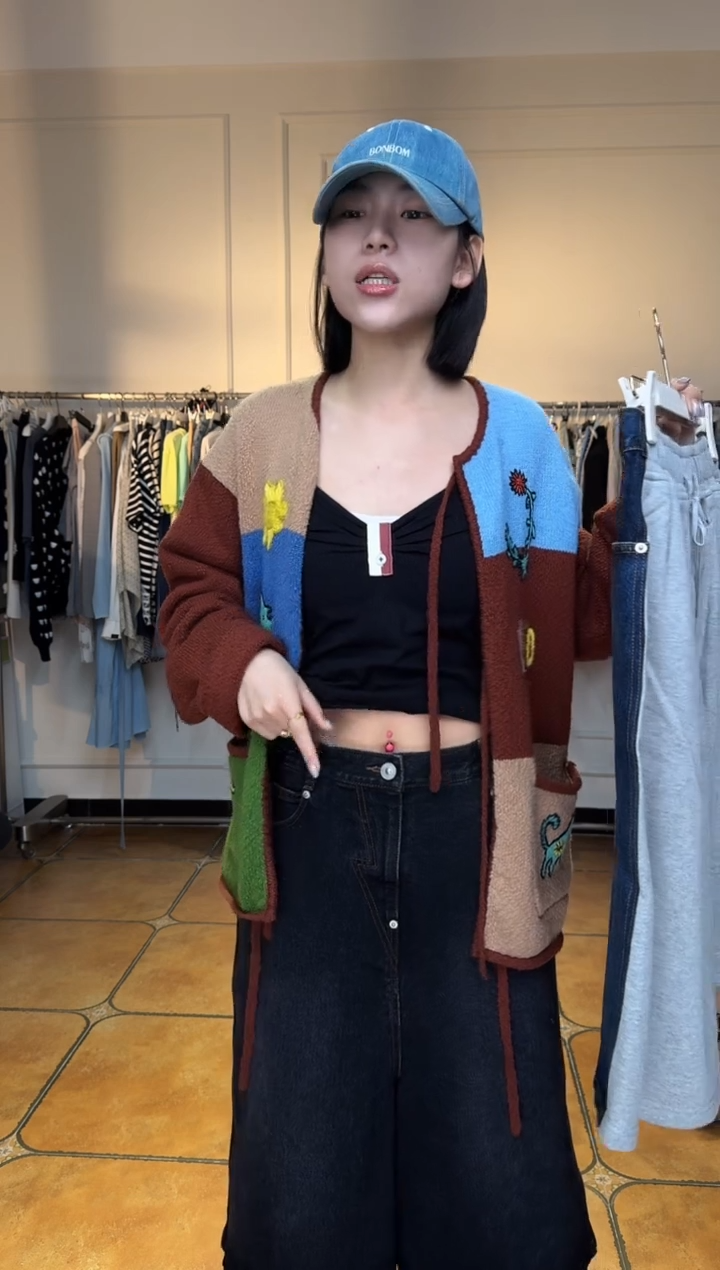 （设计师品牌）PB牛仔双拼色裙裤（XS/S/M/L下单备注尺码）