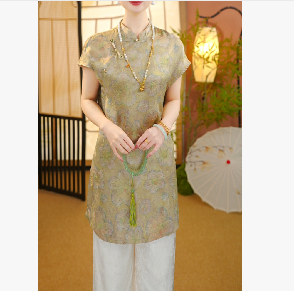 【娉娉袅袅 】- S001重磅老料香云薯莨纱上衣-下