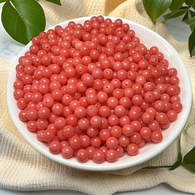 天然散珠 粉红圆珠【C002】6mm 30颗15元