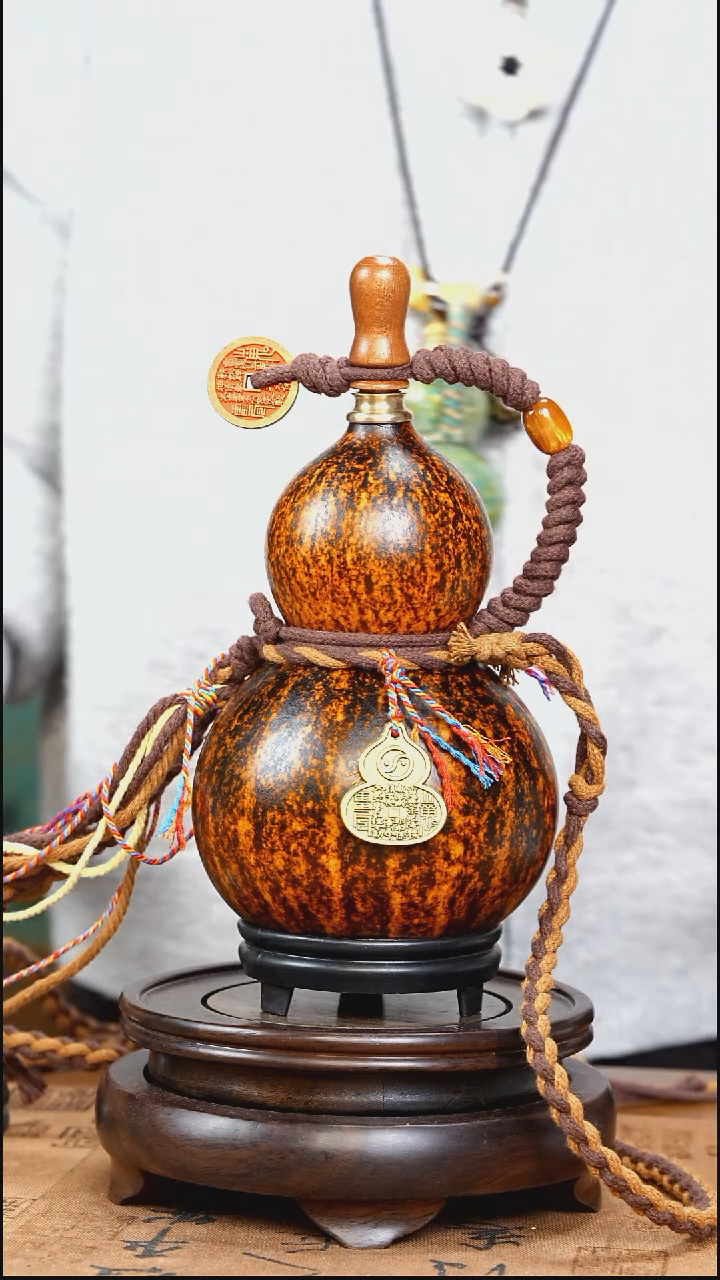 XC033藏绳款大漆酒葫芦（现货现发）