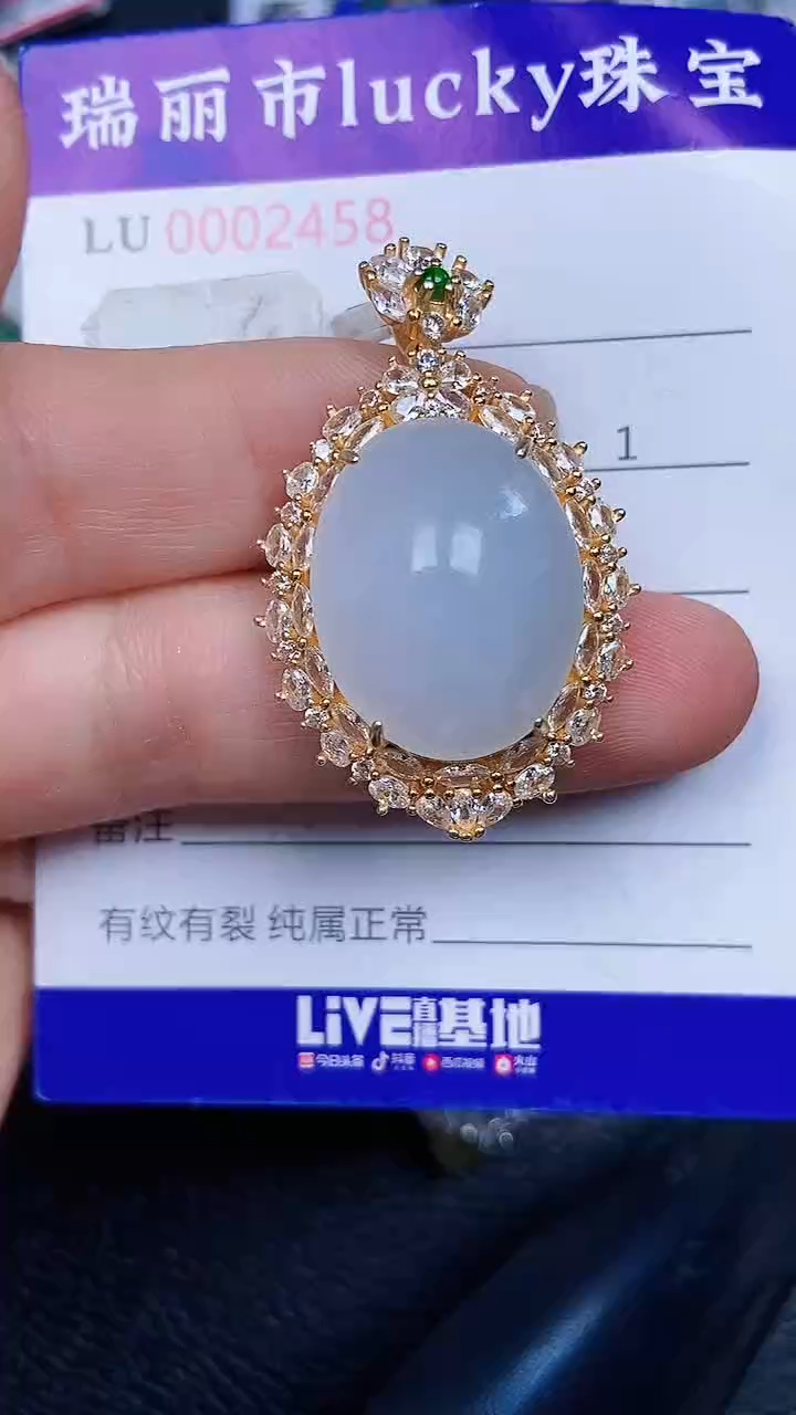 颈饰银S925镶嵌翡翠2458