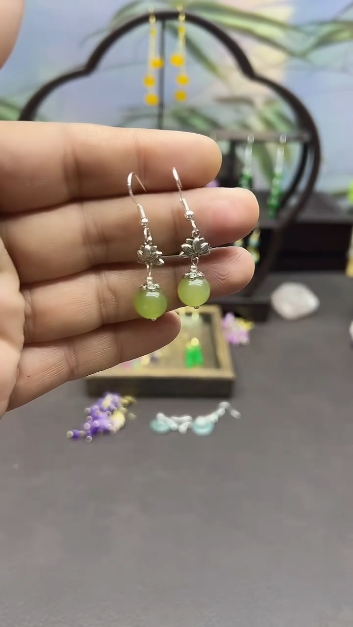 未镶嵌东陵石耳饰047