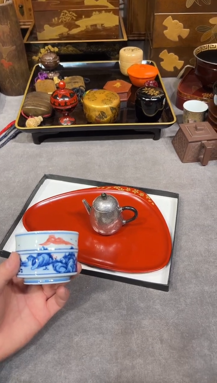 金莳绘 果子盘 大漆漆器大漆漆器