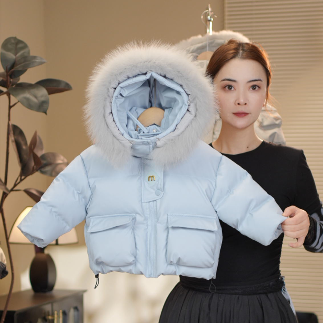 【风行者】2024新款冬季皮面白鸭绒羽绒服男童女童保暖儿童58703